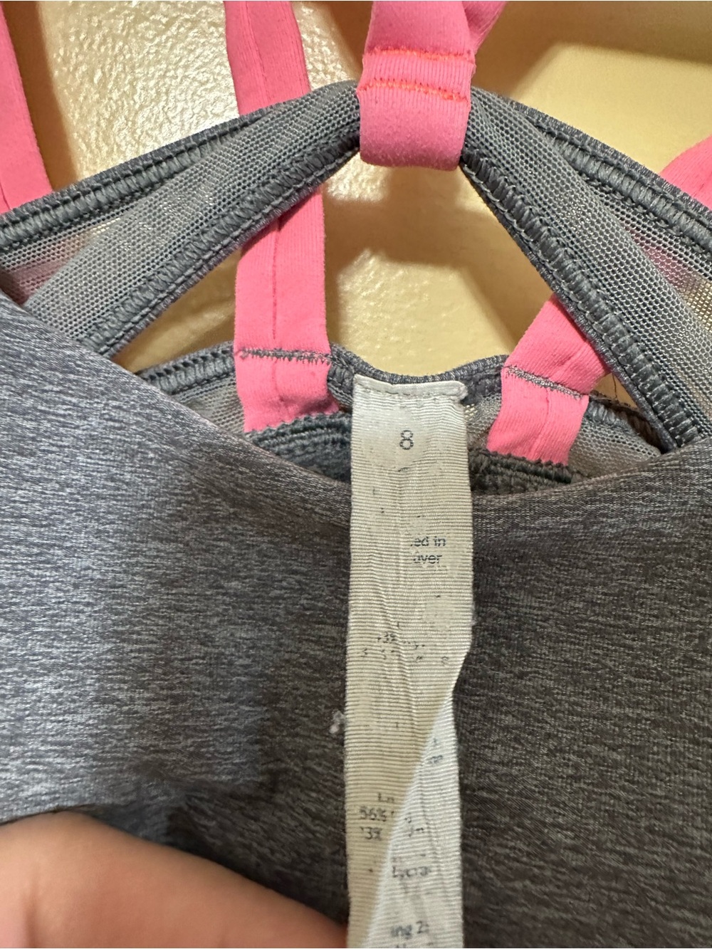 Lululemon Energy Sports Bra Exhale Cross Strappy Back Women 8 Heathered Slate - Picture 5 of 8